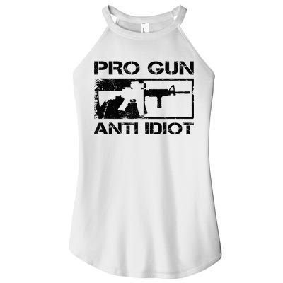 Pro Gun Anti Idiot 2nd Amendment Ar15 Rifle Gun Rights Women's Perfect Tri Rocker Tank