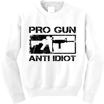 Pro Gun Anti Idiot 2nd Amendment Ar15 Rifle Gun Rights Kids Sweatshirt