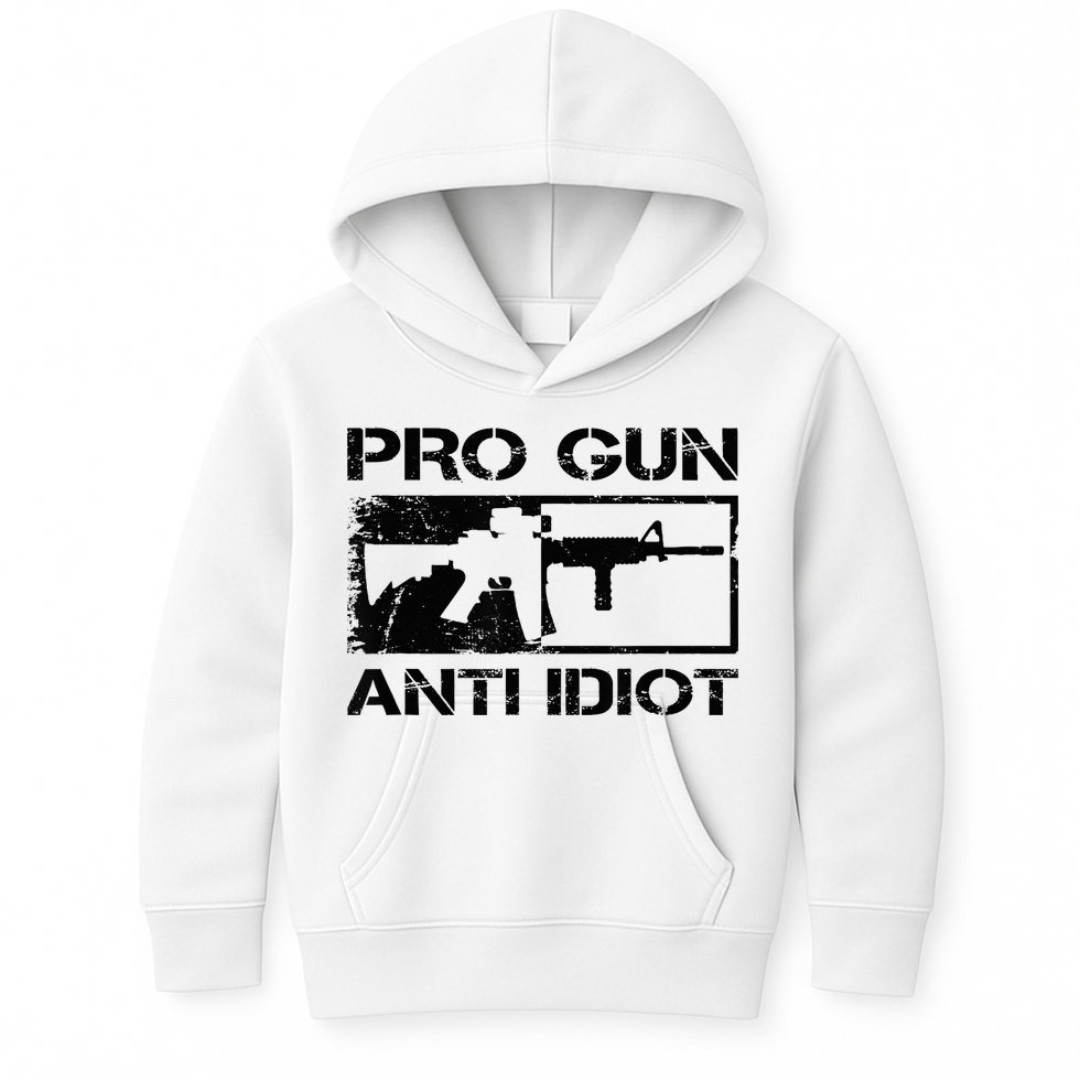 Pro Gun Anti Idiot 2nd Amendment Ar15 Rifle Gun Rights Kids Hoodie