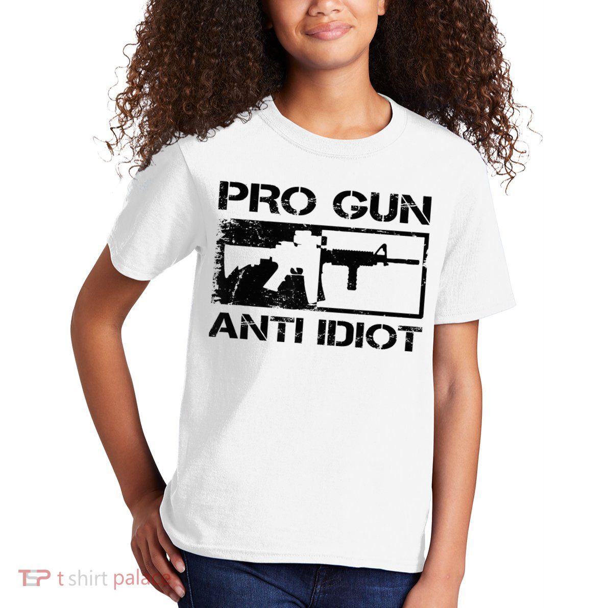 Pro Gun Anti Idiot 2nd Amendment Ar15 Rifle Gun Rights Kids T-Shirt