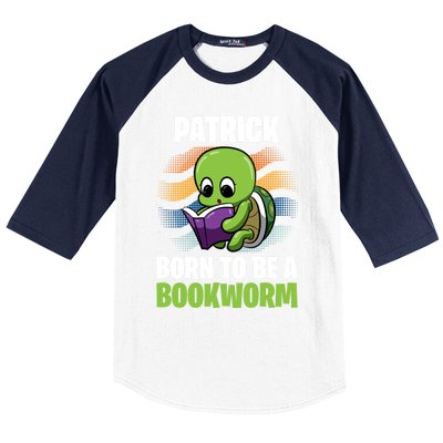 Patrick Gift Born To Be A Bookworm Gift Personalized Cute Gift Baseball Sleeve Shirt