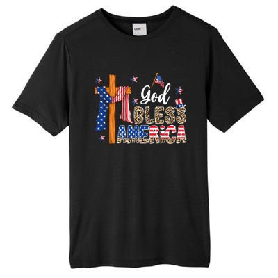 Patriotic God Bless America Usa Flag Colors For Christians Gift Tall Fusion ChromaSoft Performance T-Shirt