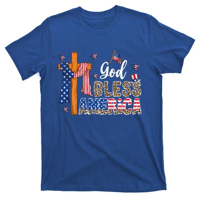 Patriotic God Bless America Usa Flag Colors For Christians Gift T-Shirt