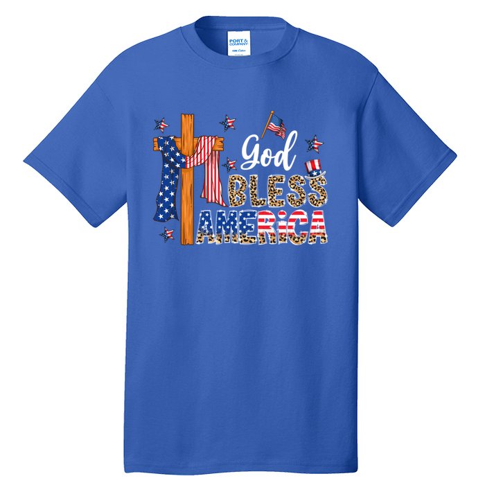 Patriotic God Bless America Usa Flag Colors For Christians Gift Tall T-Shirt