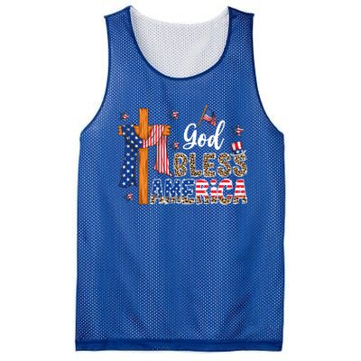 Patriotic God Bless America Usa Flag Colors For Christians Gift Mesh Reversible Basketball Jersey Tank