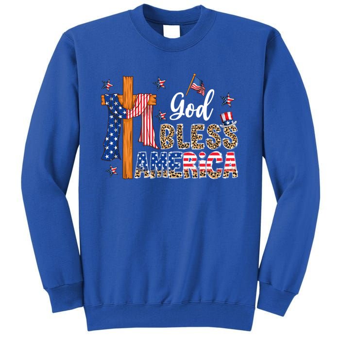 Patriotic God Bless America Usa Flag Colors For Christians Gift Tall Sweatshirt