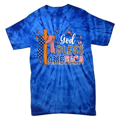 Patriotic God Bless America Usa Flag Colors For Christians Gift Tie-Dye T-Shirt