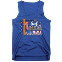 Patriotic God Bless America Usa Flag Colors For Christians Gift Tank Top