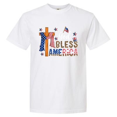 Patriotic God Bless America Usa Flag Colors For Christians Gift Garment-Dyed Heavyweight T-Shirt