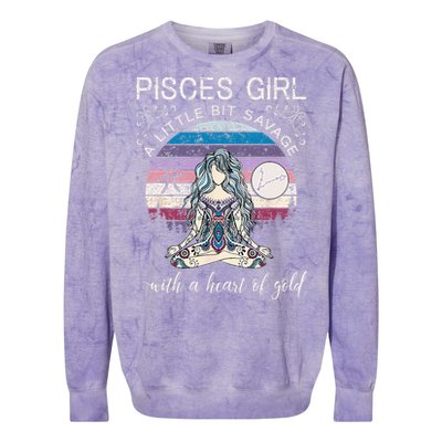 Pisces Girl Birthday For Women March Gift Colorblast Crewneck Sweatshirt