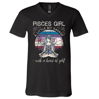 Pisces Girl Birthday For Women March Gift V-Neck T-Shirt