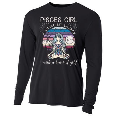 Pisces Girl Birthday For Women March Gift Cooling Performance Long Sleeve Crew