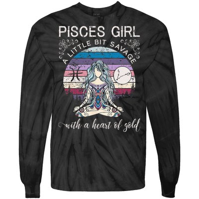 Pisces Girl Birthday For Women March Gift Tie-Dye Long Sleeve Shirt