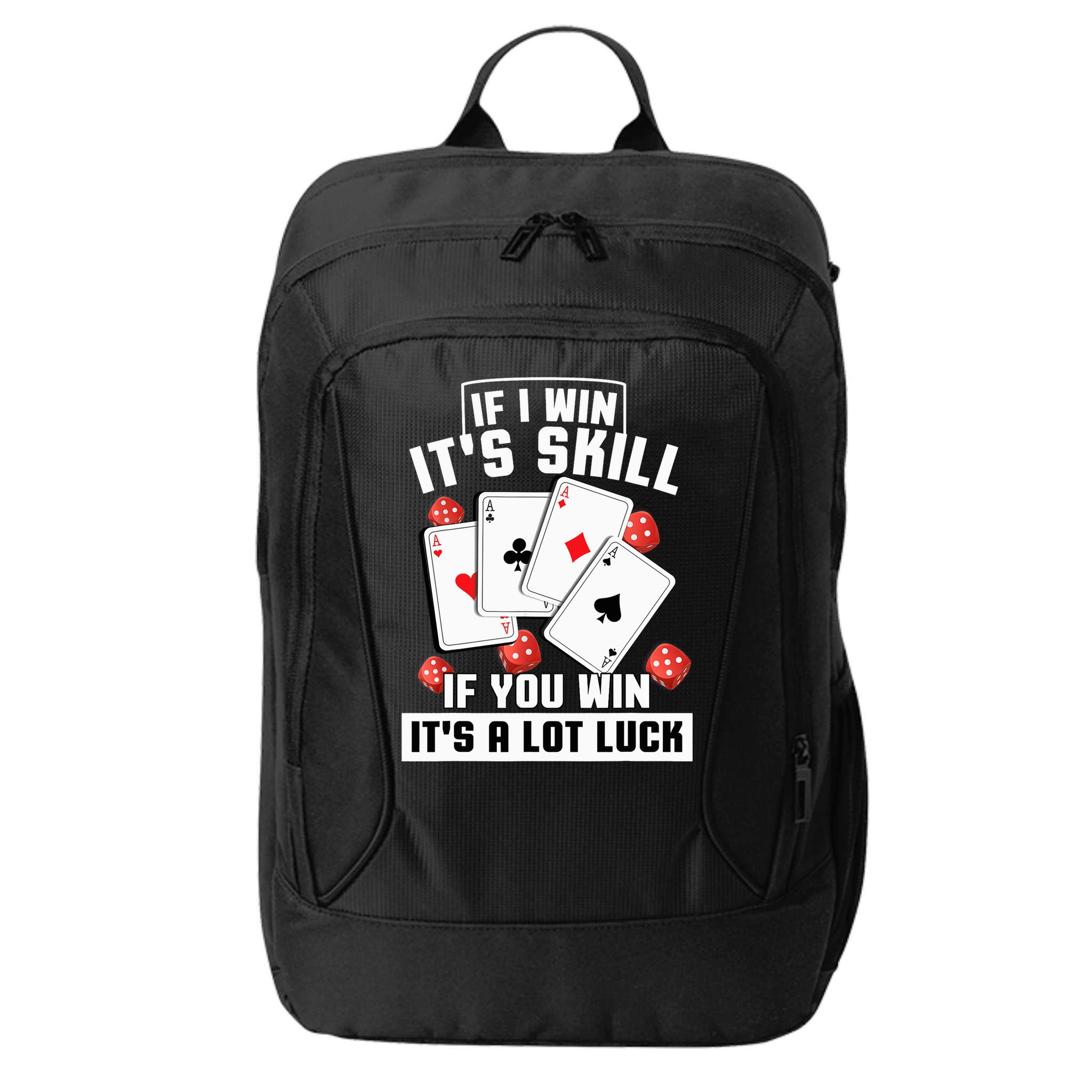 Poker Gifts Blackjack Jackpot Gambling Casino Player City Backpack
