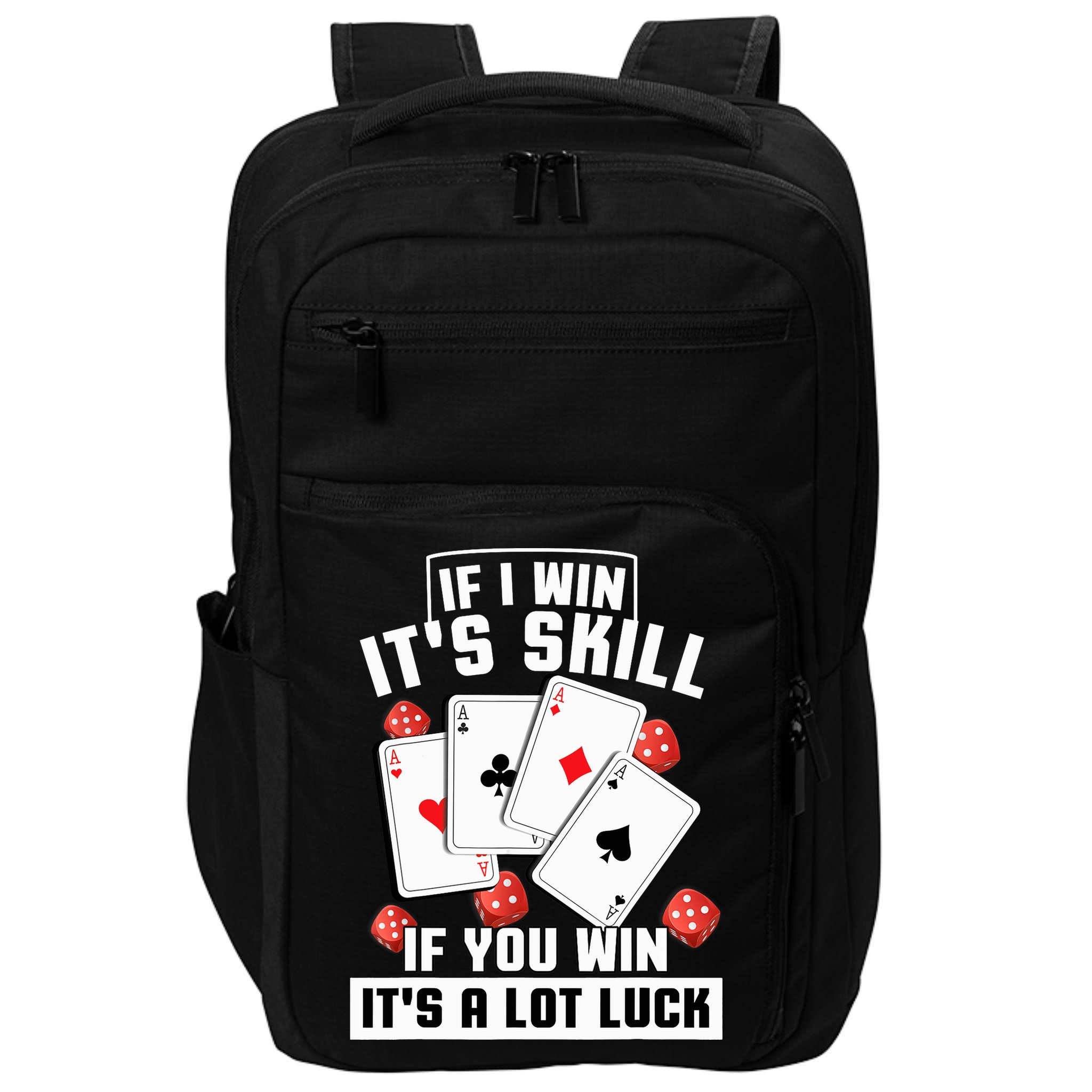 Poker Gifts Blackjack Jackpot Gambling Casino Player Impact Tech Backpack