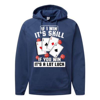 Poker Gifts Blackjack Jackpot Gambling Casino Player Performance Fleece Hoodie