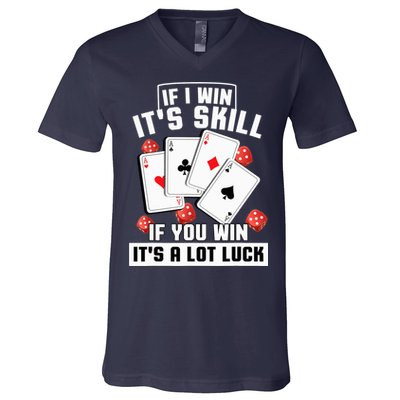 Poker Gifts Blackjack Jackpot Gambling Casino Player V-Neck T-Shirt