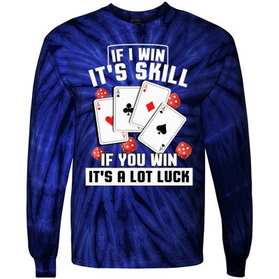 Poker Gifts Blackjack Jackpot Gambling Casino Player Tie-Dye Long Sleeve Shirt