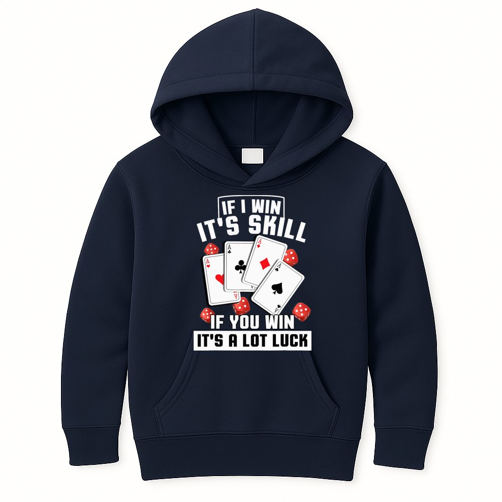 Poker Gifts Blackjack Jackpot Gambling Casino Player Kids Hoodie