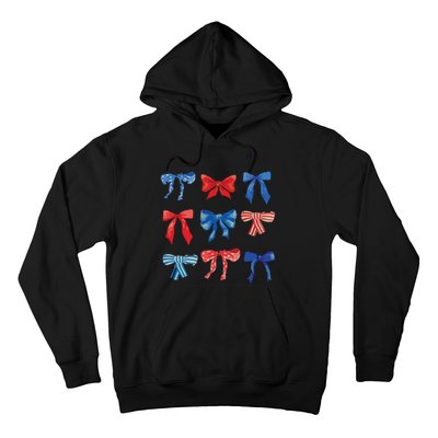 Patriotic Girl Boho Coquette Bows Hoodie