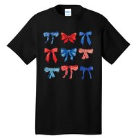 Patriotic Girl Boho Coquette Bows Tall T-Shirt