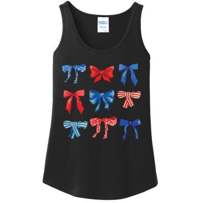 Patriotic Girl Boho Coquette Bows Ladies Essential Tank