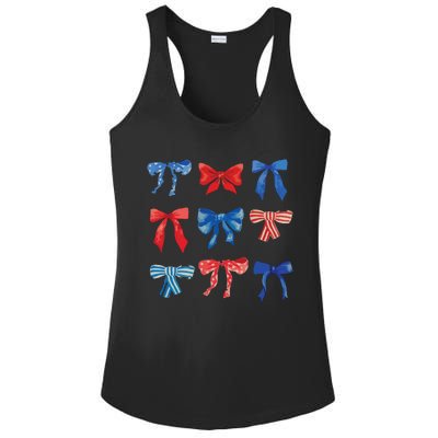 Patriotic Girl Boho Coquette Bows Ladies PosiCharge Competitor Racerback Tank