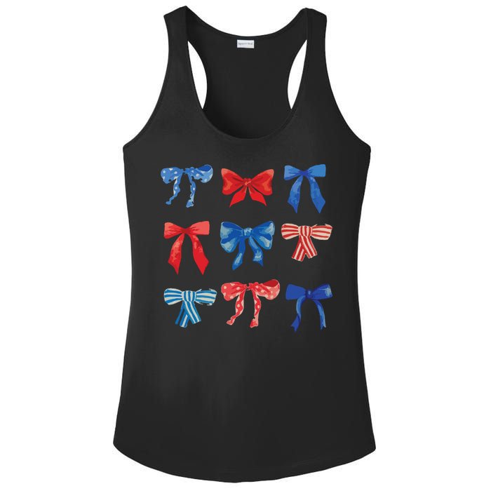 Patriotic Girl Boho Coquette Bows Ladies PosiCharge Competitor Racerback Tank