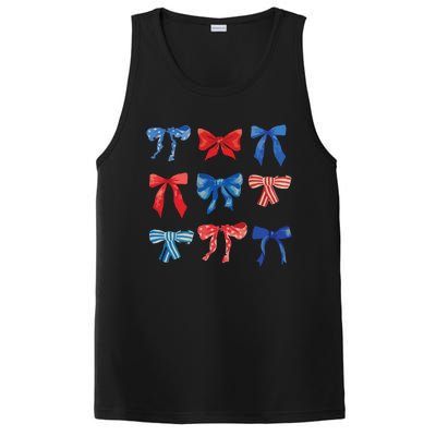 Patriotic Girl Boho Coquette Bows PosiCharge Competitor Tank