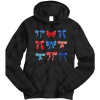 Patriotic Girl Boho Coquette Bows Tie Dye Hoodie