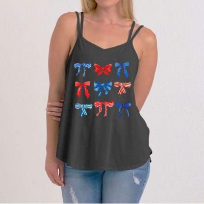 Patriotic Girl Boho Coquette Bows Women's Strappy Tank