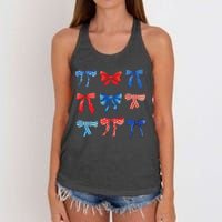 Patriotic Girl Boho Coquette Bows Women's Knotted Racerback Tank