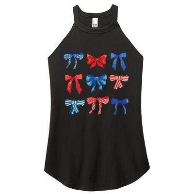 Patriotic Girl Boho Coquette Bows Women's Perfect Tri Rocker Tank