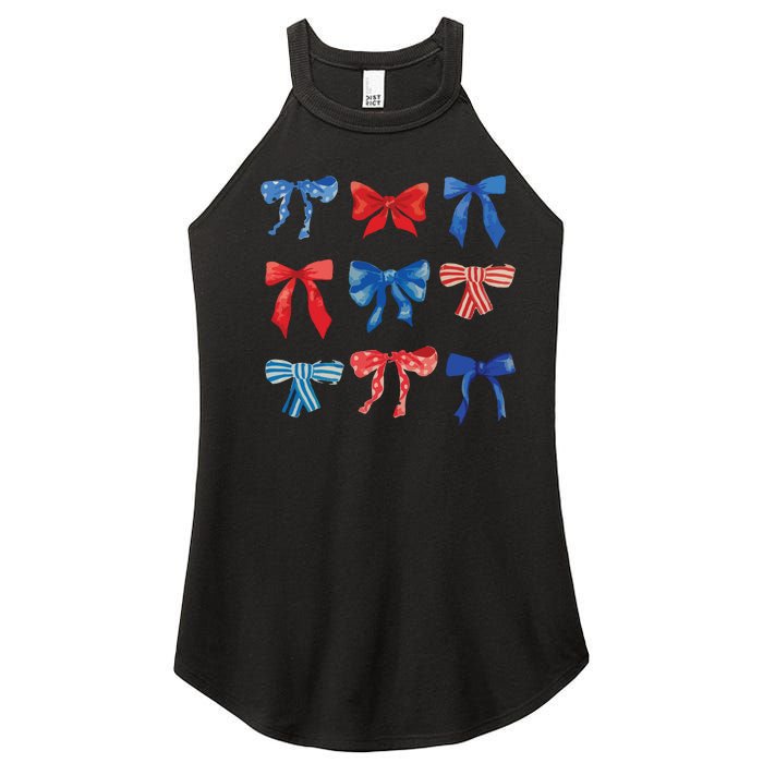 Patriotic Girl Boho Coquette Bows Women's Perfect Tri Rocker Tank