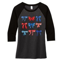 Patriotic Girl Boho Coquette Bows Women's Tri-Blend 3/4-Sleeve Raglan Shirt