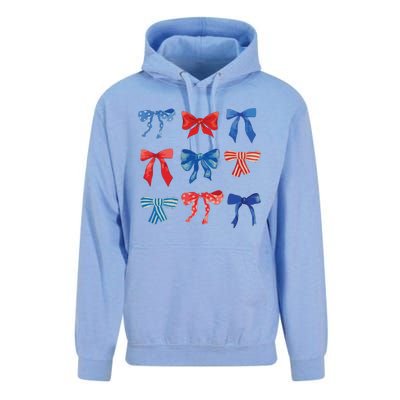 Patriotic Girl Boho Coquette Bows Unisex Surf Hoodie