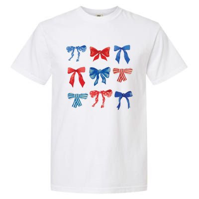 Patriotic Girl Boho Coquette Bows Garment-Dyed Heavyweight T-Shirt