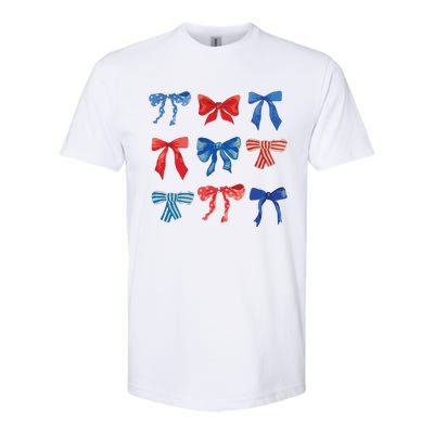 Patriotic Girl Boho Coquette Bows Softstyle CVC T-Shirt