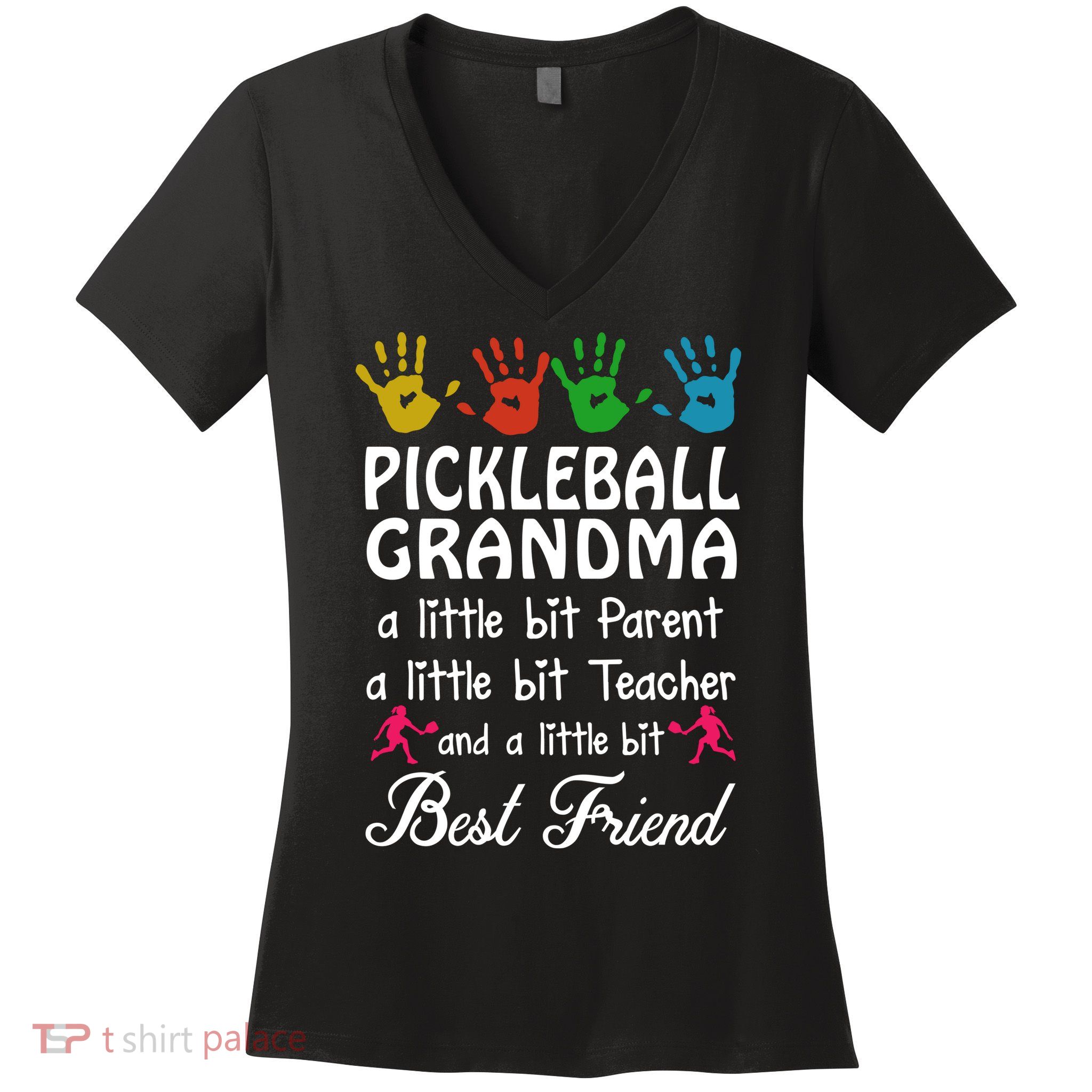 Pickleball GRANDMA BEST FRIEND Women's V-Neck T-Shirt