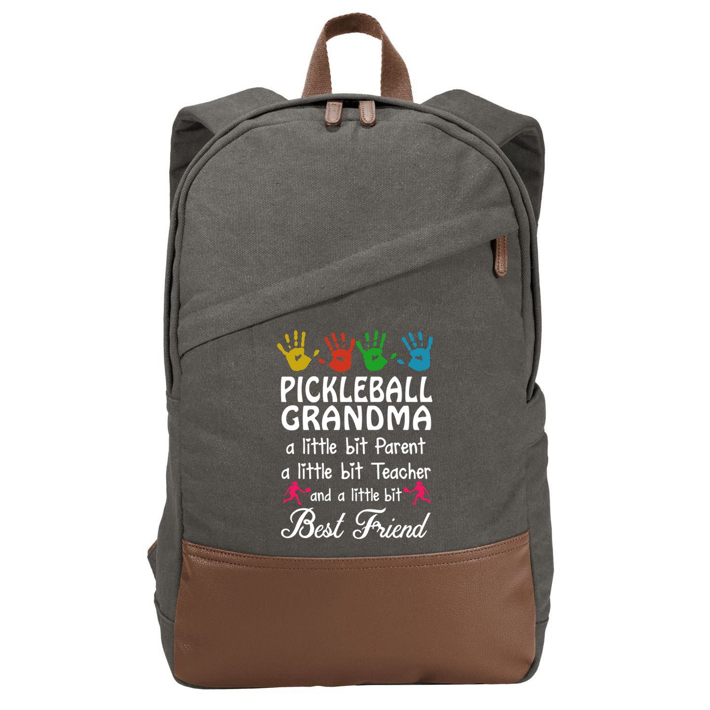 Pickleball GRANDMA BEST FRIEND Cotton Canvas Backpack