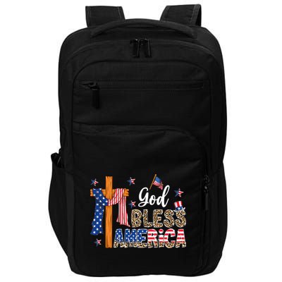 Patriotic God Bless America Usa Flag Colors For Christians Gift Impact Tech Backpack