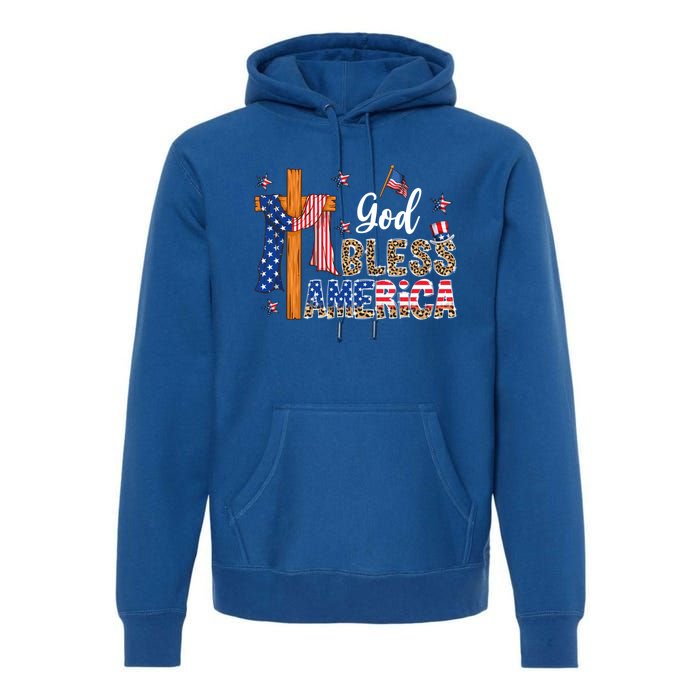 Patriotic God Bless America Usa Flag Colors For Christians Gift Premium Hoodie