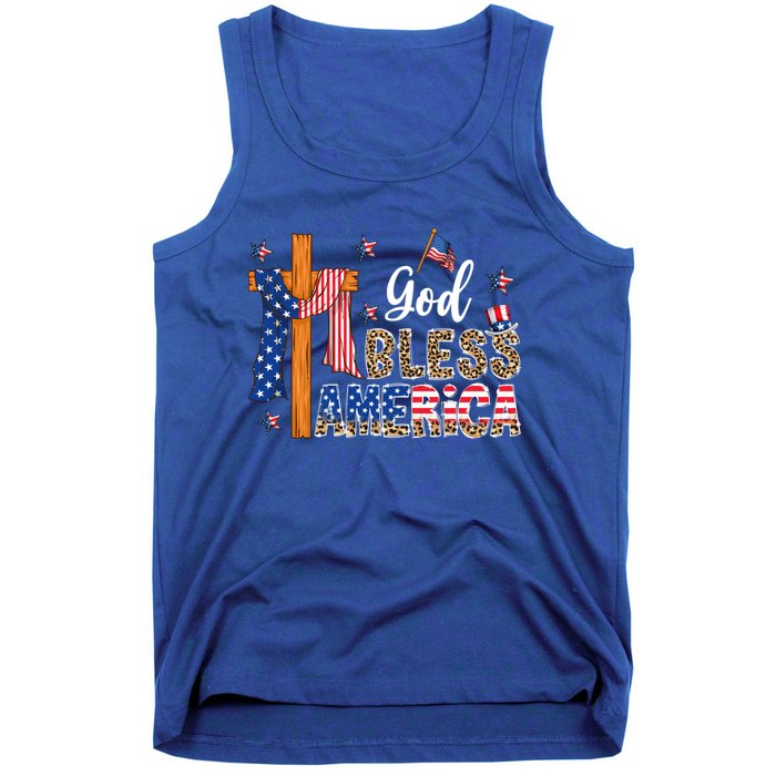 Patriotic God Bless America Usa Flag Colors For Christians Gift Tank Top