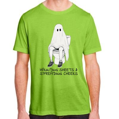 Pooping Ghost Bathroom Graphic Funny Embarrassing Halloween Adult ChromaSoft Performance T-Shirt