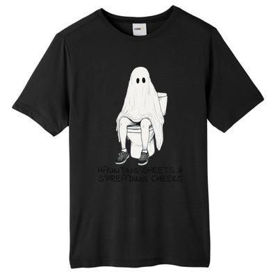 Pooping Ghost Bathroom Graphic Funny Embarrassing Halloween Tall Fusion ChromaSoft Performance T-Shirt