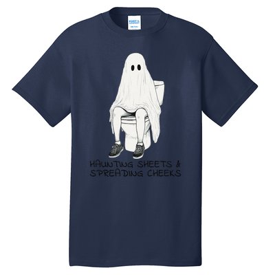 Pooping Ghost Bathroom Graphic Funny Embarrassing Halloween Tall T-Shirt