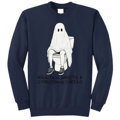 Pooping Ghost Bathroom Graphic Funny Embarrassing Halloween Tall Sweatshirt