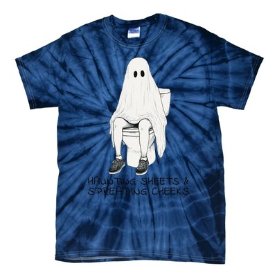 Pooping Ghost Bathroom Graphic Funny Embarrassing Halloween Tie-Dye T-Shirt