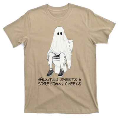 Pooping Ghost Bathroom Graphic Funny Embarrassing Halloween T-Shirt