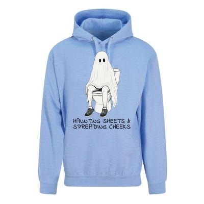 Pooping Ghost Bathroom Graphic Funny Embarrassing Halloween Unisex Surf Hoodie